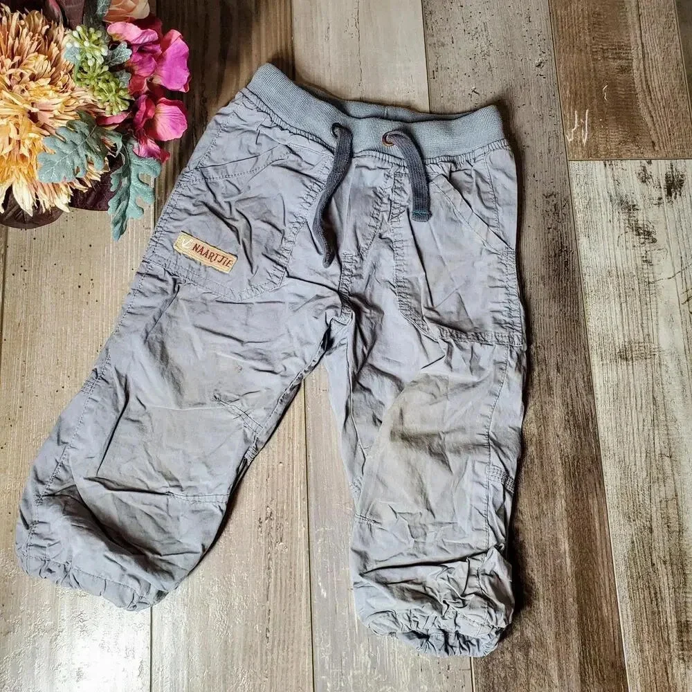 Naartjie Kids 100% Cotton Gray Toddler Boy Joggers Size 18-24m GUC